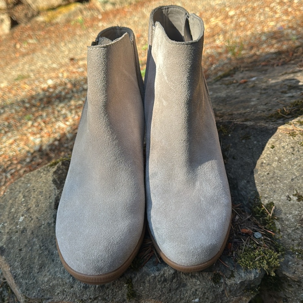 Sorel Joan of Arctic Suede wedge bootie 8 tan - Picture 2 of 5